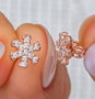 Heliophilia Silver Pendientes de Plata de Ley 925 con Baño de Oro Rosa y Circón